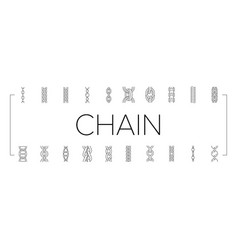 Chain Metal Connection Link Icons Set