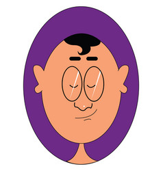 Portrait A Man With Big Ears Over A Purple