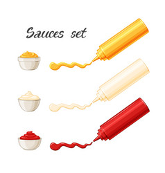 Ketchup Mayonnaise Mustard Are Squeezed Out