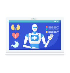 Ai Robot Doctor On Computer Screen With Medical