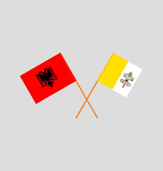 Crossed Flags Of Vatican And Albania