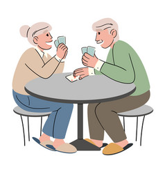 Elderly People Play Cards