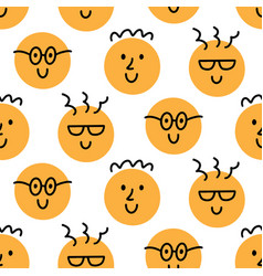 Fun Nerd Emoji Icons Seamless Pattern