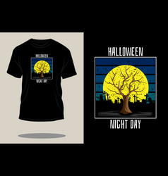 Halloween Night Day Retro T Shirt Design