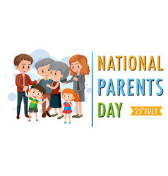 National Parents Day Poster Design With Cartoon