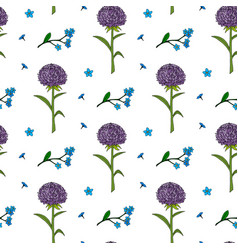 Seamless Pattern With Violet Aster