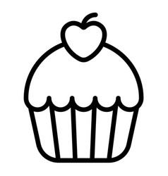 Cupcake Cream Cake Simple Line Icon