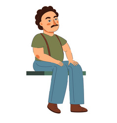 Elderly Men Sitting On Chairs With Mustache