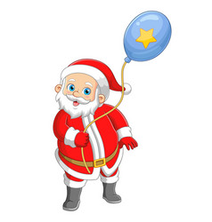 Santa Claus Holding Blue Balloon