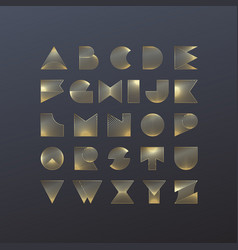 Gold Gradient Line Geometrical Latin Font