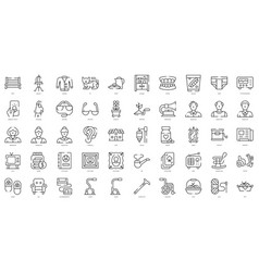 Linear Style Grandparents Icons Bundle