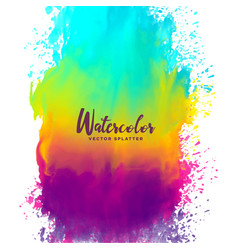 Rainbow Color Watercolor Splash Stain Background