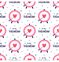 Cartoon Seamless Pattern Of Target And Heart