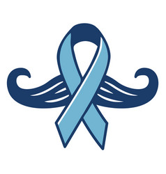 Men Health Moustache Ribbon Symbol Blue