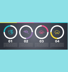 Set Line Pie Chart Infographic Search Data