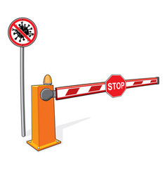 Stop Sign Covid-19 Barrier Customs Control Sign