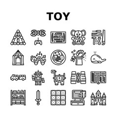 Toy Baby Child Kid Play Icons Set