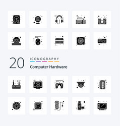 20 Computer Hardware Solid Glyph Icon Pack Like