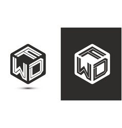 F W D Letter Logo Design With Cube Logo Logo