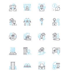 Infrastructure Creation Linear Icons Set