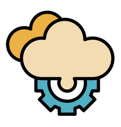 Data Cloud Internet Icon Flat