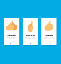 Hand Gestures And Game Flat Icon Set