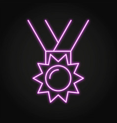 Star Medal Neon Line Icon