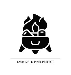 2d Campfire Simple Glyph Style Black Icon