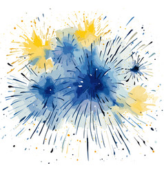 Happy New Year Fireworks Blue Confetties