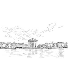 Jesuit Church Venice Italy City Sketch