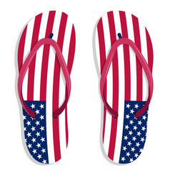 Beach Rubber Slippers In Colors American Flag