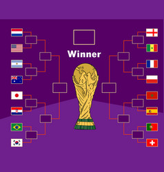 Flags Emblem Countries And Trophy World Cup Design