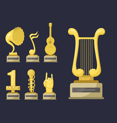 Gold Rock Star Trophy Music Notes Best