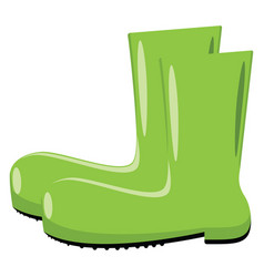 Green Gardening Boots On A White Background