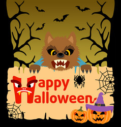 Halloween Background With Werewolf