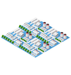 Isometric 3d City Module Industrial Urban Factory