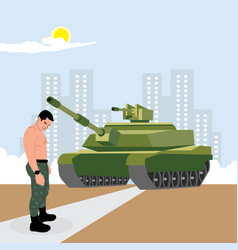 Military Man With Tank