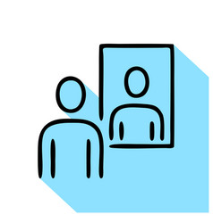 Person Reflection In A Mirror Line Icon