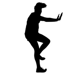 Silhouette Of A Walking Man On A White Background