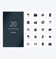 20 Camping Solid Glyph Icon For Presentation