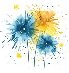 Happy New Year Fireworks Blue Confetties