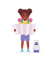 Little Black Girl Scout With Map Backpack