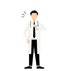 Male Doctor In White Coat Clapping His Chest Pose