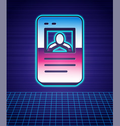 Retro Style Baseball Card Icon Isolated Futuristic