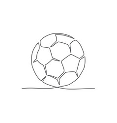 Soccer One Line Drawing On White Background