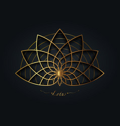 Gold Lotus Flower Sacred Geometry Mandala Logo