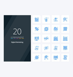 20 Digital Marketing Blue Color Icon