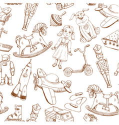 Vintage Hand Drawn Toys Pattern