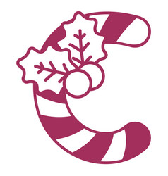 Candycane Christmas Letter C Stroke