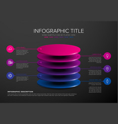 Dark Infographic Round Layers Desks Template